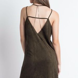 Vegan Suede Slip Dress